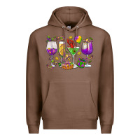 Chestnut Mardi Gras wine glasses Premium Hoodie - HowdyJamesFarm