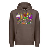 Coffee Mardi Gras wine glasses Premium Hoodie - HowdyJamesFarm