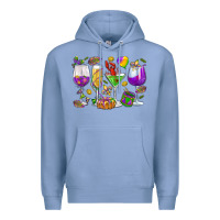 Colony Blue Mardi Gras wine glasses Premium Hoodie - HowdyJamesFarm