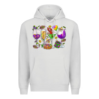 Dove Grey Mardi Gras wine glasses Premium Hoodie - HowdyJamesFarm