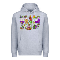 Heather Grey Mardi Gras wine glasses Premium Hoodie - HowdyJamesFarm