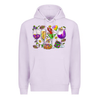 Lilac Mardi Gras wine glasses Premium Hoodie - HowdyJamesFarm
