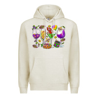 Oatmeal Heather Mardi Gras wine glasses Premium Hoodie - HowdyJamesFarm