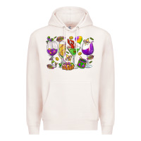 Pale Pink Mardi Gras wine glasses Premium Hoodie - HowdyJamesFarm