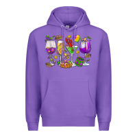 Purple Mardi Gras wine glasses Premium Hoodie - HowdyJamesFarm
