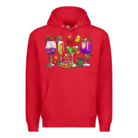 Red Mardi Gras wine glasses Premium Hoodie - HowdyJamesFarm