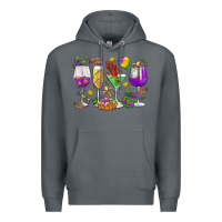 Rock Mardi Gras wine glasses Premium Hoodie - HowdyJamesFarm