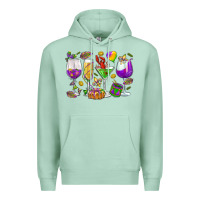 Seafoam Mardi Gras wine glasses Premium Hoodie - HowdyJamesFarm