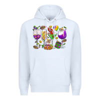 White Mardi Gras wine glasses Premium Hoodie - HowdyJamesFarm