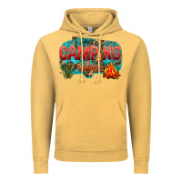 Vintage Mustard camping vibes Vintage Hoodie - NancyCooperArtShop