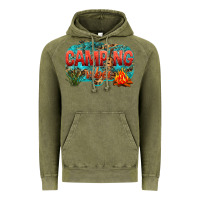 Vintage Olive camping vibes Vintage Hoodie - NancyCooperArtShop