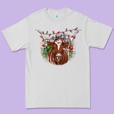 Christmas  Texas Longhorn Premium Tee Designed By Jahusdesignshop