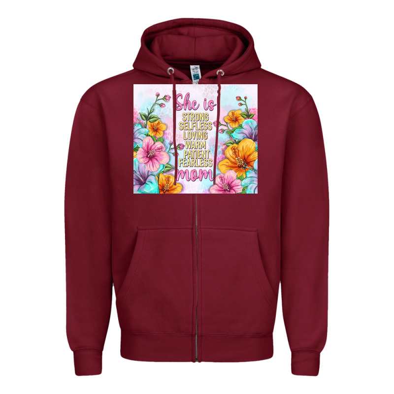 She Is Mom With Flowers Zipper Hoodie by TumblerDesignByShophia | Teevron