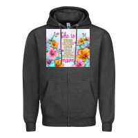 Charcoal Heather she is mom with flowers Zipper Hoodie - TumblerDesignByShophia
