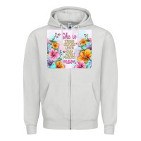Dove Grey she is mom with flowers Zipper Hoodie - TumblerDesignByShophia