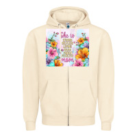 Sandshell she is mom with flowers Zipper Hoodie - TumblerDesignByShophia