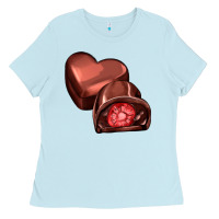 Baby Blue heart chocolate Ladies Tee - AdoDesignShop