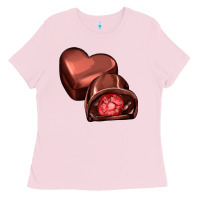 Bubblegum Pink heart chocolate Ladies Tee - AdoDesignShop