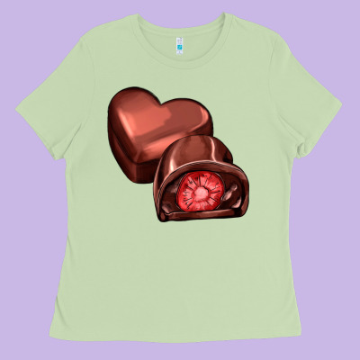 Heart Chocolate Ladies Tee Designed By Adodesignshop