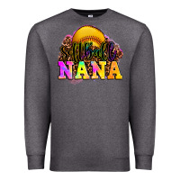 Charcoal Heather softball nana Premium Sweatshirt - OliviaCreatesArt