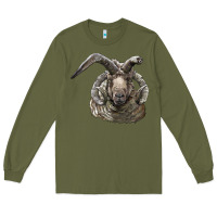 Army Green navajo churro sheep head Long Sleeve Tee - LillyAllenDesigns