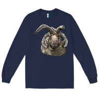 Navy navajo churro sheep head Long Sleeve Tee - LillyAllenDesigns