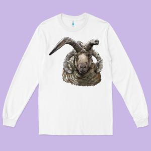 Navajo Churro Sheep Head Long Sleeve Tee Designed By Lillyallendesigns
