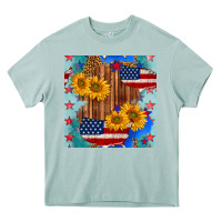 Arona usa map with sunflowers and leopard seamless pattern Heavy Core Tee - BundleAndBundleShop