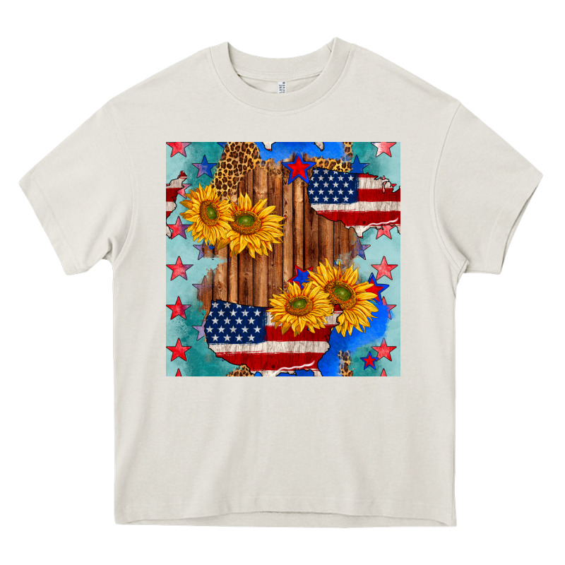 Usa Map With Sunflowers And Leopard Seamless Pattern Heavy Core Tee by BundleAndBundleShop | Teevron
