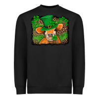 Black st patricks orange cow with leopard background Heavyweight Sweatshirt - Jasminsmagicworld