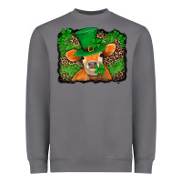 Storm st patricks orange cow with leopard background Heavyweight Sweatshirt - Jasminsmagicworld