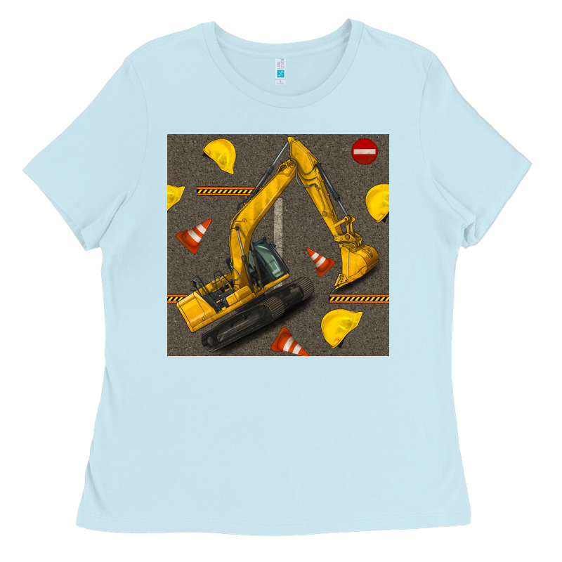 Excavator Seamless Pattern Ladies Tee by BundleAndBundleShop | Teevron