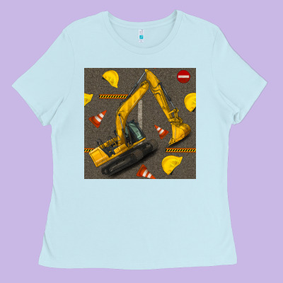 Excavator Seamless Pattern Ladies Tee Designed By Bundleandbundleshop