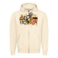 Sandshell Chicken coffee cups Zipper Hoodie - HowdyJamesFarm