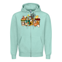 Seafoam Chicken coffee cups Zipper Hoodie - HowdyJamesFarm