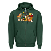 Sports Green Chicken coffee cups Zipper Hoodie - HowdyJamesFarm