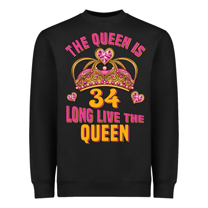 The Queen Is 34 Long Live The Queen Heavyweight Sweatshirt by Jasminsmagicworld | Teevron