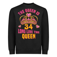 Black the queen is 34 long live the queen Heavyweight Sweatshirt - Jasminsmagicworld