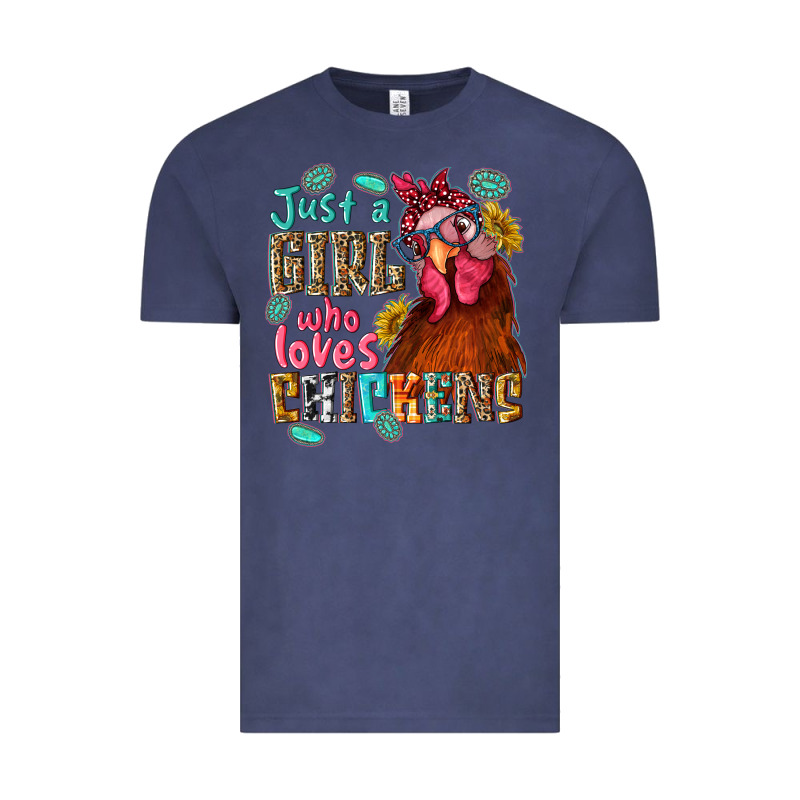 Just A Girl Who Loves Chickens Vintage Tee by NancyCooperArtShop | Teevron