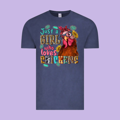 Just A Girl Who Loves Chickens Vintage Tee Designed By Nancycooperartshop
