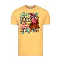 Vintage Mustard just a girl who loves chickens Vintage Tee - NancyCooperArtShop