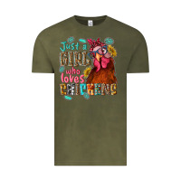 Vintage Olive just a girl who loves chickens Vintage Tee - NancyCooperArtShop