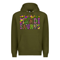 Army Green Mardi Saurus Premium Hoodie - HowdyJamesFarm