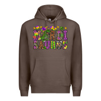 Coffee Mardi Saurus Premium Hoodie - HowdyJamesFarm