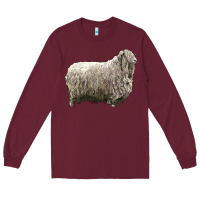 Burgundy lincoln sheep Long Sleeve Tee - LillyAllenDesigns