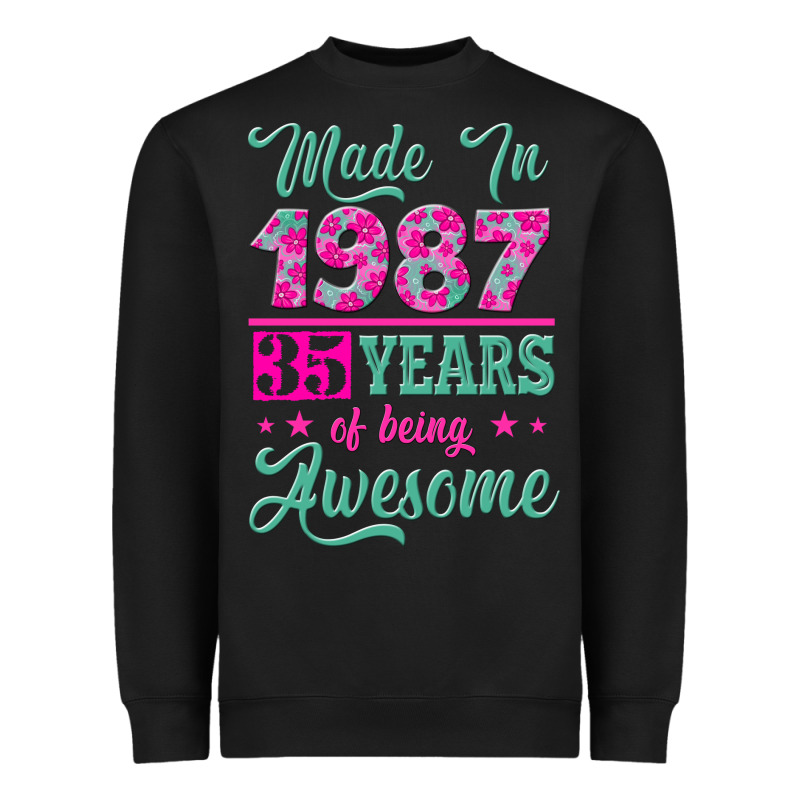 Made In 1987, 35 Years Of Being Awesome Heavyweight Sweatshirt by Jasminsmagicworld | Teevron