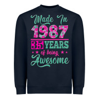 Navy made in 1987, 35 years of being awesome Heavyweight Sweatshirt - Jasminsmagicworld