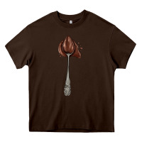 Chocolate Brown spoon with chocolate Heavy Core Tee - AdoDesignShop