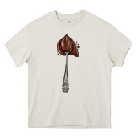 Cream spoon with chocolate Heavy Core Tee - AdoDesignShop