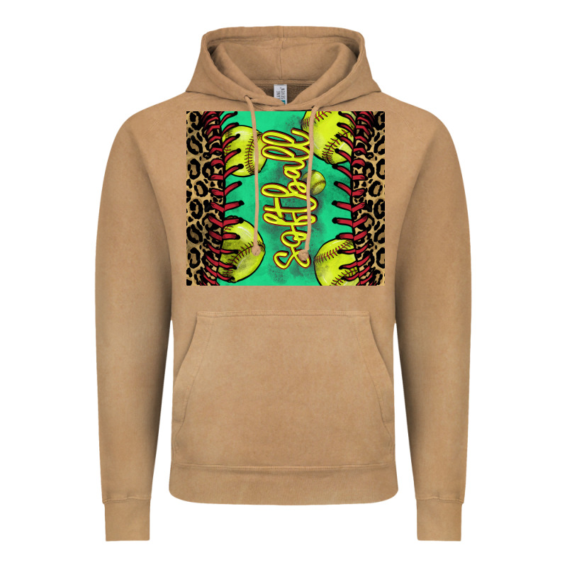 Softball Leopard Vintage Hoodie by NancyCooperArtShop | Teevron